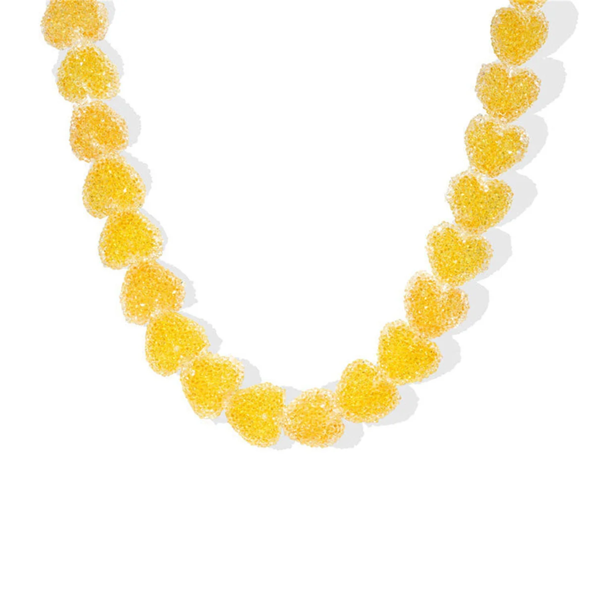Colorful Love Resin Necklace – Sweet Candy-Inspired Pendant with Cute Niche Design & Gold-Plated Finish, Trendy Fashion Jewelry