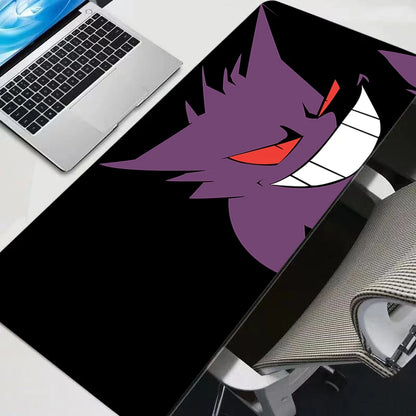 Gengar-Inspired Kawaii Gaming Mouse Pad XXL | Purple Ghost Character Desk Mat for Keyboard & PC Setup