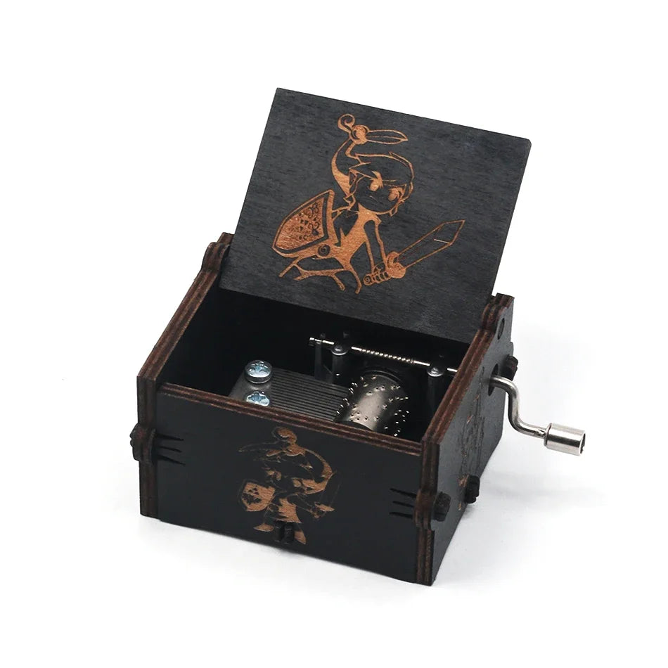 The Legend of Zelda Wooden Music Box – Hand-Crank DIY Anime Collectible Gift (Sky City Theme)