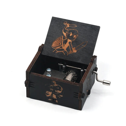 The Legend of Zelda Wooden Music Box – Hand-Crank DIY Anime Collectible Gift (Sky City Theme)