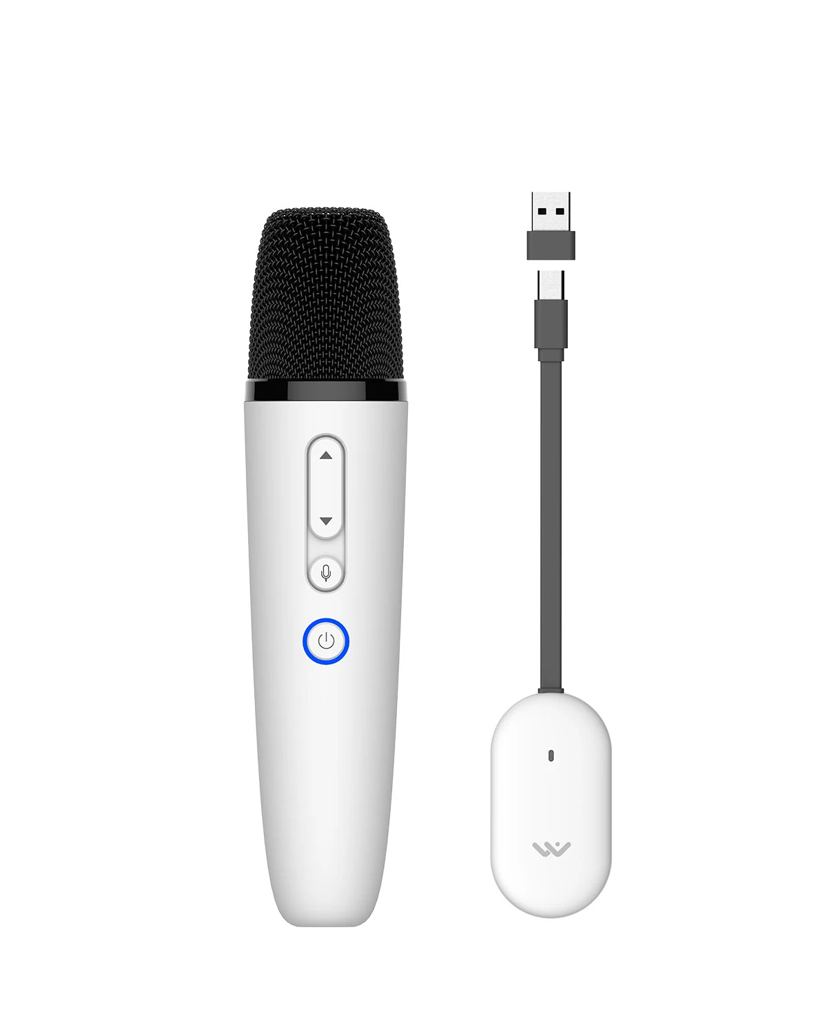 T1 Tesla Car Karaoke Microphone – Rechargeable Wireless Mic with USB-A & USB-C Receiver, Plug-and-Play No Pairing Required
