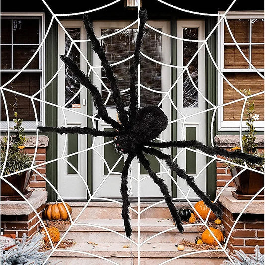 Halloween Giant Black Spider Decoration – 30–200CM Large Spider Haunted House Prop for Indoor & Outdoor Party Decor