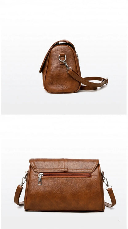 Sac bandoulière en cuir ciré huilé rétro – Sac à main texturé vintage avec rabat élégant, bandoulière réglable, sac à main décontracté classique pour femmes et usage quotidien