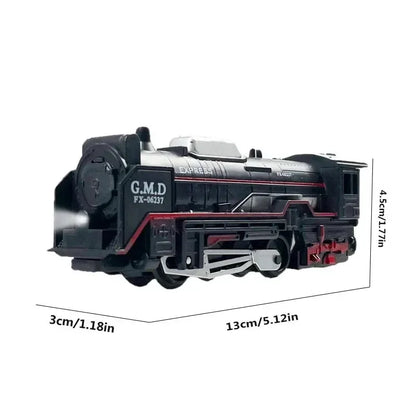 Retro Electric Freight Steam Train Toy Set – DIY Assembly Railway Track with Lights, Sound & Smoke Simulation, Children’s Gift