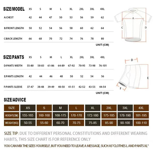 Men's Summer Cycling Jersey Set – Breathable Short Sleeve MTB Bicycle Clothing for Road & Mountain Bike Riding