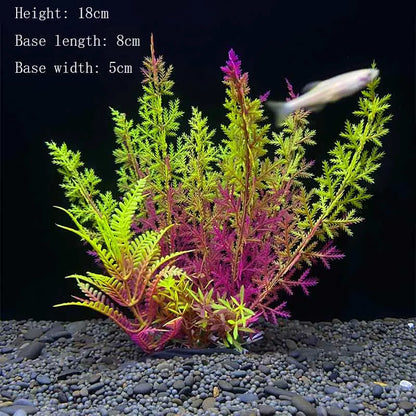 Artificial Underwater Aquarium Plants – Plastic Aquatic Fake Shrubs & Green Water Grass for Fish Tank Landscaping, Realistic Simulated Decor