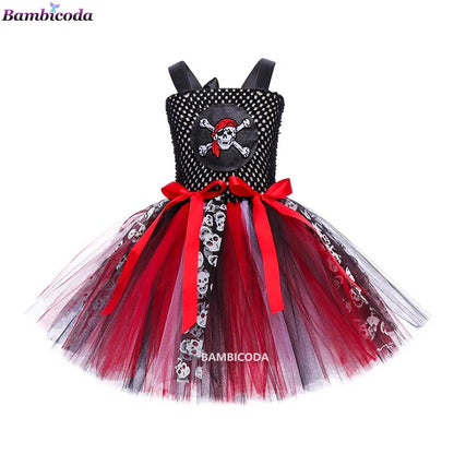 Girls Pirate Costume Dress – Fancy Cosplay Outfit for Halloween, Carnival & Party Dress-Up, Ages 3–10Y