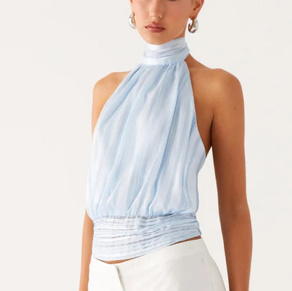Women's Y2K Halter Top – Sleeveless Backless Summer Tank Top for Casual, Party & Streetwear Fashion
