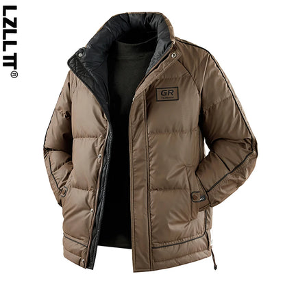 Men’s Duck Down Winter Jacket – Windproof Puffer Coat, Warm Loose-Fit Parka for Outdoor Activities, Casual Wear & Streetwear