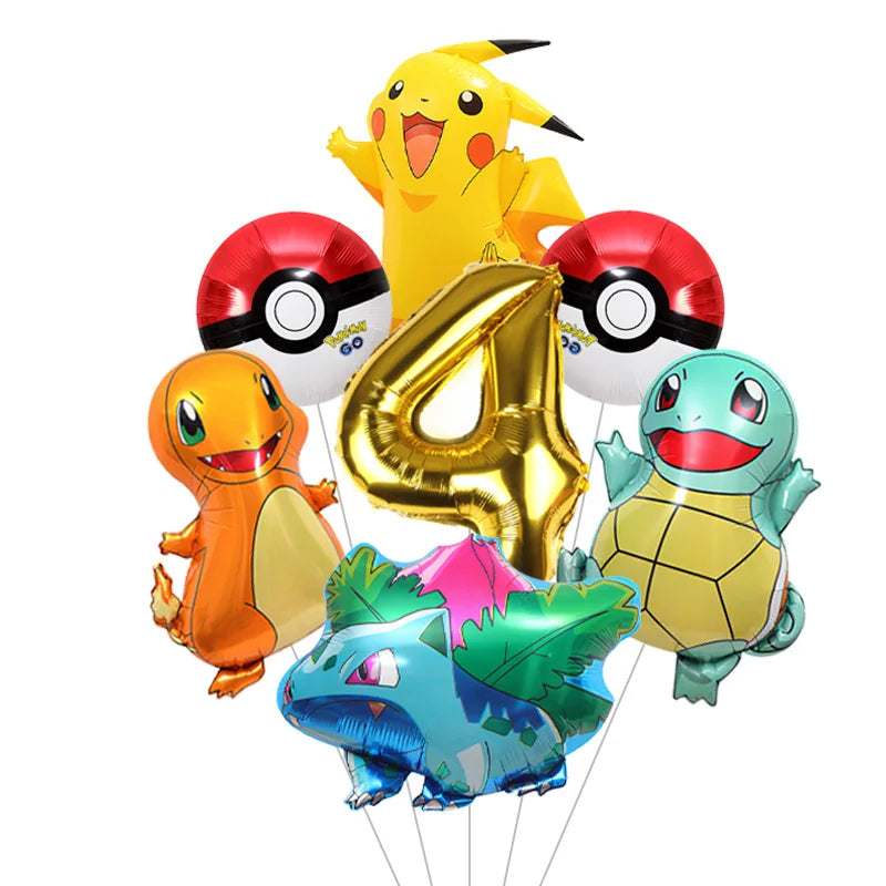 Cartoon Pikachu Shaped Foil Balloons – Aluminum Film Balloons for Indoor & Outdoor Party Decorations
