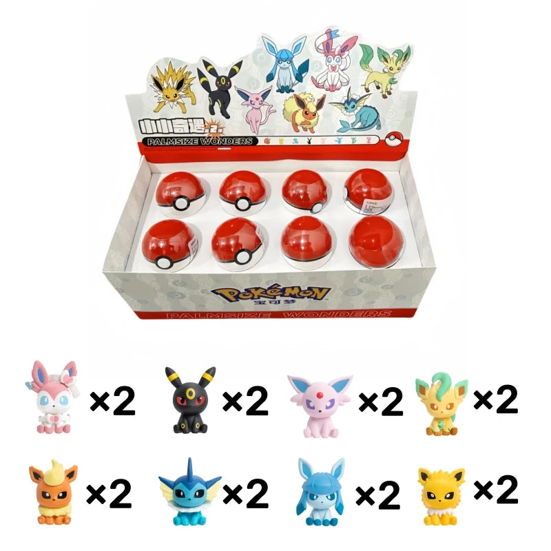 Pokémon Anime Poké Ball Action Figures – Mini Dolls (Dragonite, Sylveon, Gengar, Vulpix) Genuine Original Model Ornament Toy Gift