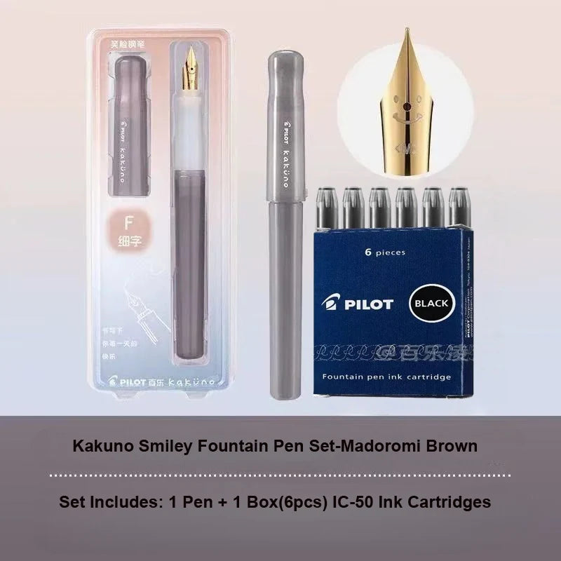 Pluma Estilográfica Pilot Kakuno – Bolígrafo de Escritura Antideslizante Fácil de Usar para Principiantes con Agarre Suave para Caligrafía, Diarios, Oficina y Colección de Papelería
