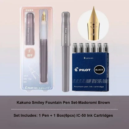 Pluma Estilográfica Pilot Kakuno – Bolígrafo de Escritura Antideslizante Fácil de Usar para Principiantes con Agarre Suave para Caligrafía, Diarios, Oficina y Colección de Papelería
