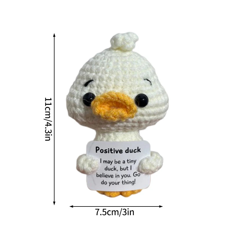 Poupée Pomme de Terre Énergétique Positive au Crochet – Figurine Mignonne en Tricot à Serrer, Artisanat Animalier Kawaii Fait Main au Crochet & Cadeau de Noël