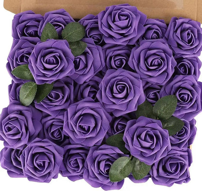 Rosas artificiales de espuma, de 10 a 100 unidades – Rosas sintéticas realistas para ramos de boda, centros de mesa, decoraciones para fiestas, regalos para el Día de la Madre y San Valentín, arreglos florales de bricolaje