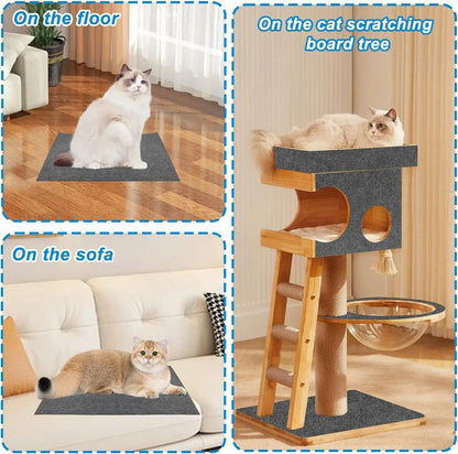 Tapis auto-adhésif à griffer pour chats – Protection de tapis DIY prédécoupable pour murs, coins et meubles
