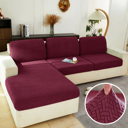 Stretch Jacquard Sofa Seat Cushion Cover – Washable Furniture Protector for Sectional & Loveseat Sofas