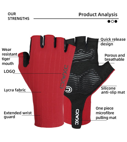 Guantes de Ciclismo sin Dedos CXWXC – Transpirables y Antideslizantes para Hombre y Mujer con Soporte Extendido de Muñeca para Fitness, Entrenamiento y Deportes al Aire Libre