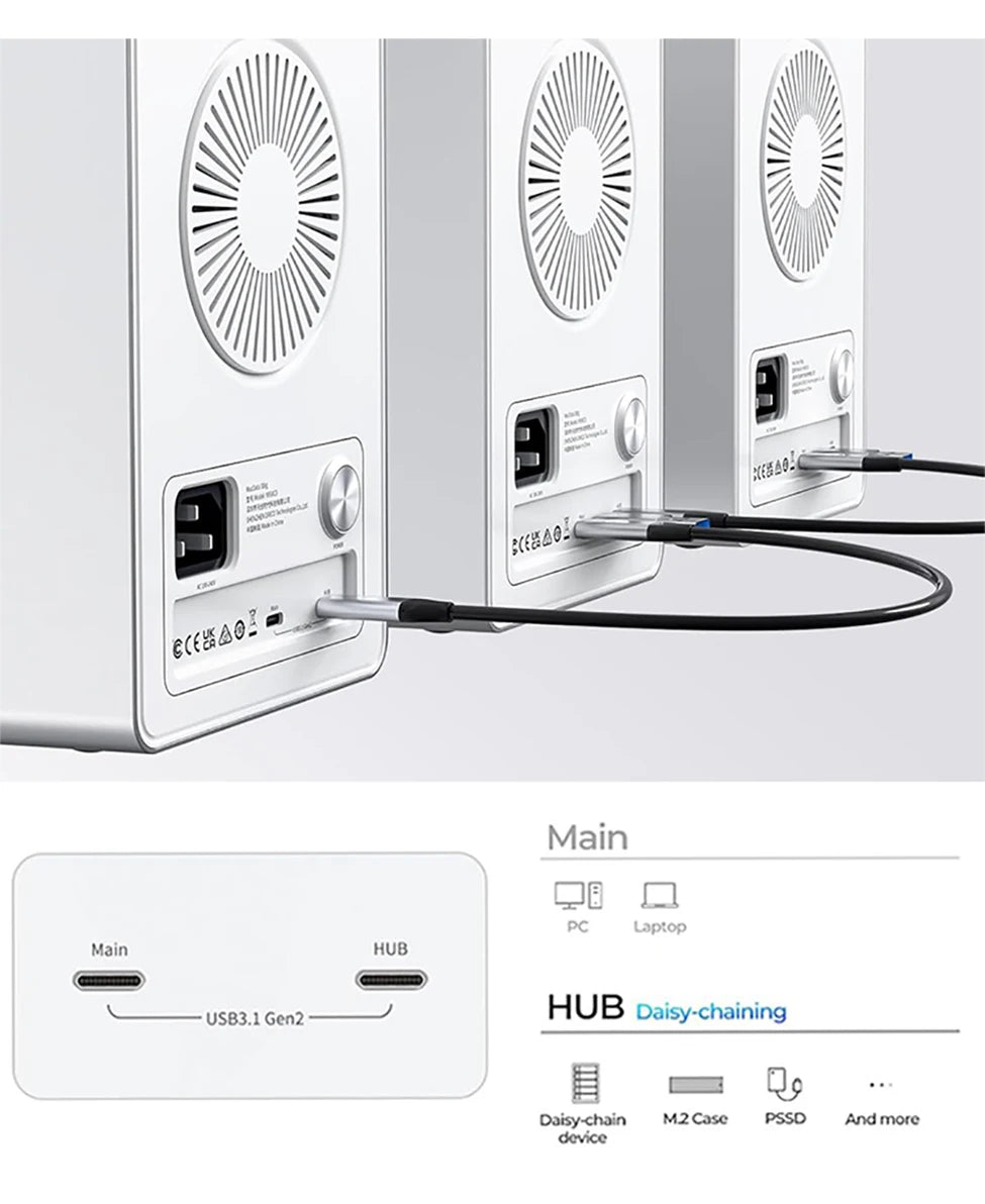 ORICO 4/5 Bay HDD Docking Station – USB 3.2 Type-C 10Gbps SATA Hard Drive Enclosure for 2.5" & 3.5" SSD HDD