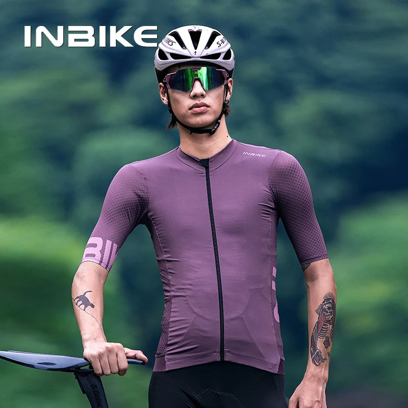 INBIKE Men's Short Sleeve Cycling Jersey – Breathable Summer MTB & Road Bike Bicycle Sportswear
