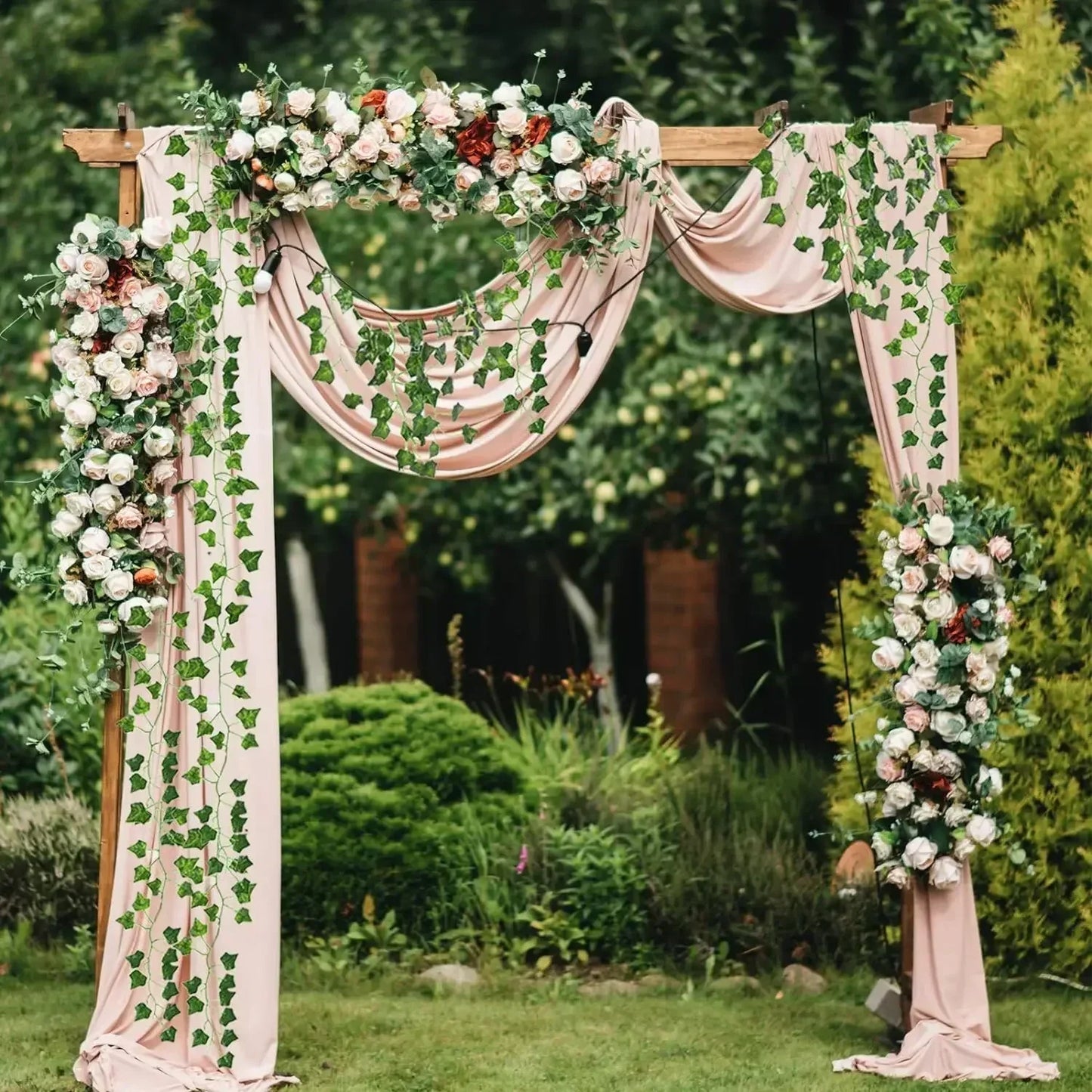 Artificial Ivy Vine Garland – Realistic Faux Green Leaf Rattan Creeper for Garden, Wedding Decor, Party Decorations, Hanging Plants & Home Decoration