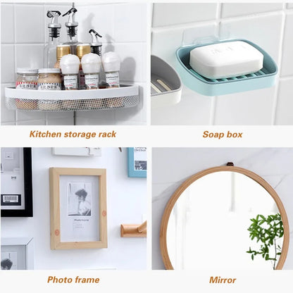 40-Piece Clear Self-Adhesive Wall Hooks – Transparent Traceless Hooks for Kitchen, Bathroom & Home Organization
