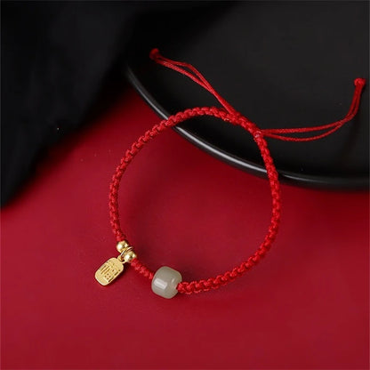 Pulsera de cuerda roja con nudo de la suerte – Pulsera de hilo ajustable hecha a mano para mujeres y hombres, regalo de joyería amuleto de la amistad