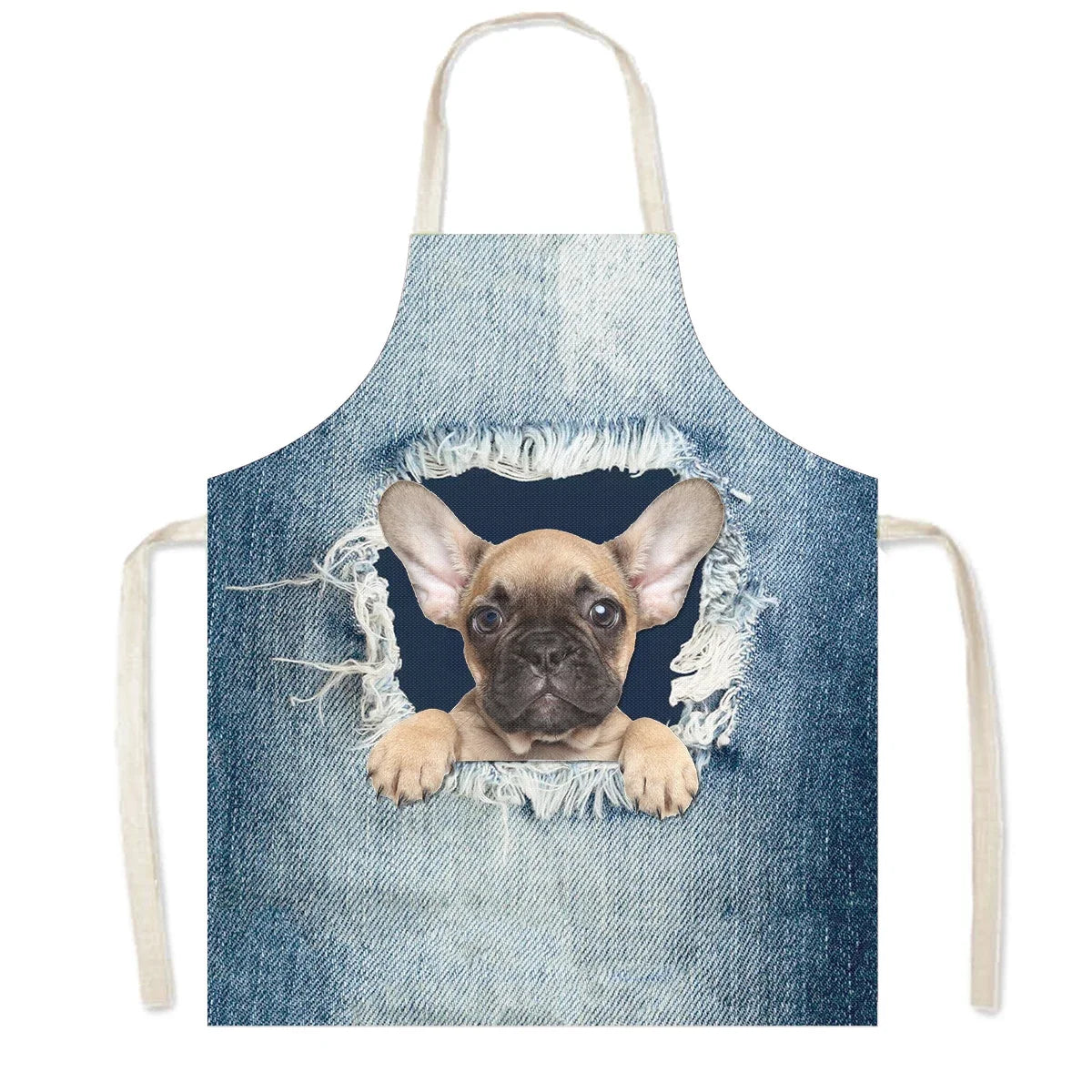Funny Cowboy Cat & Dog Apron – Cute Pinafore Cooking & Kitchen Apron for Women, Chef, Waiter & Household Cleaning