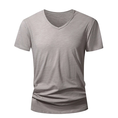 Camiseta 100% algodón para hombre – Suave, manga corta casual, transpirable, top de verano en blanco y negro para uso diario