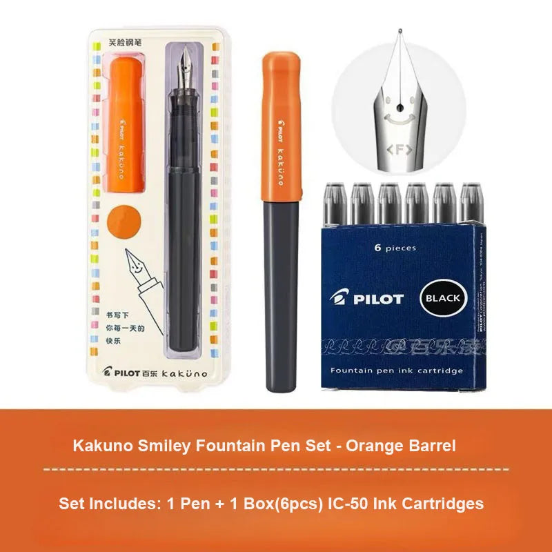 Pluma Estilográfica Pilot Kakuno – Bolígrafo de Escritura Antideslizante Fácil de Usar para Principiantes con Agarre Suave para Caligrafía, Diarios, Oficina y Colección de Papelería
