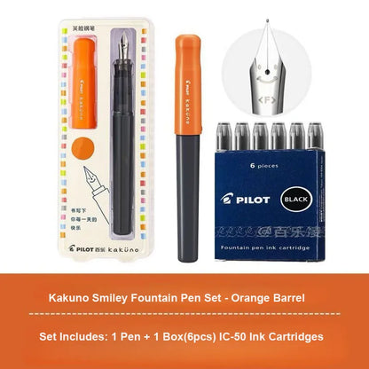Pluma Estilográfica Pilot Kakuno – Bolígrafo de Escritura Antideslizante Fácil de Usar para Principiantes con Agarre Suave para Caligrafía, Diarios, Oficina y Colección de Papelería
