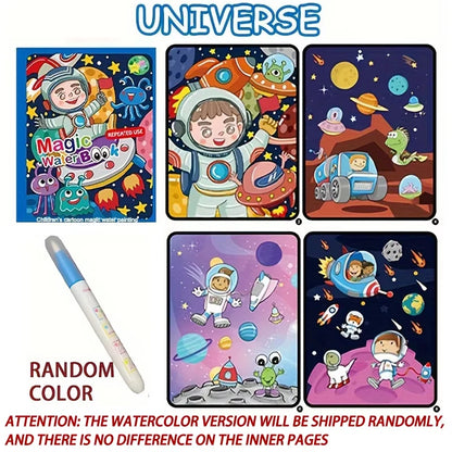 Magic Water Drawing Book – Reusable Montessori Coloring Book for Sensory Learning & Early Education