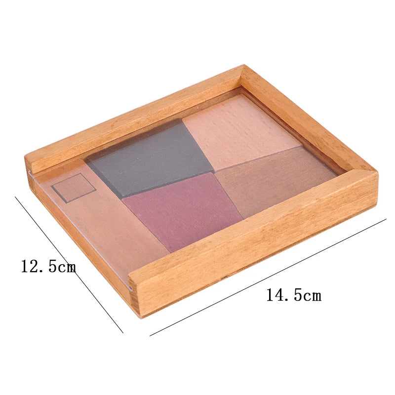 Casse-tête Tangram en bois – Jeu de défi IQ classique pour adultes et enfants, jouet éducatif de résolution de problèmes, exercice de pensée créative et cadeau intellectuel