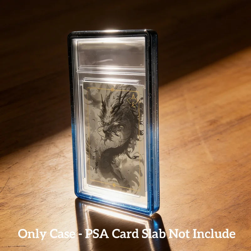 Étui de protection Bumper en TPU à paillettes – Housse de protection avec dos transparent pour cartes à collectionner PSA 35PT