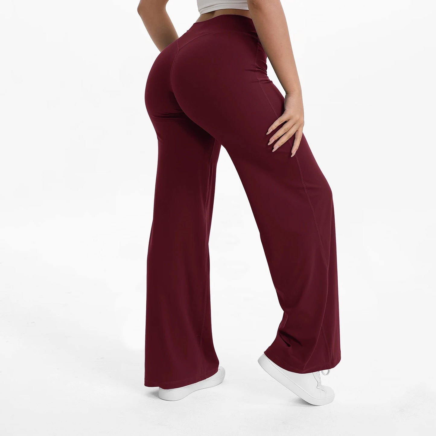 NCLAGEN Pantalones de Yoga de Pierna Recta SoftMotion para Mujer – Leggings de Gimnasio de Tiro Medio Efecto Segunda Piel, Pantalones Deportivos para Pilates y Correr, para Fitness, Entrenamiento y Uso Diario