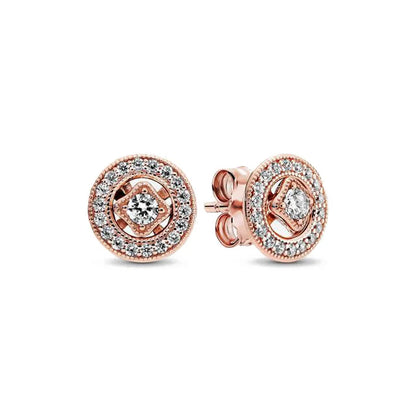Juego de pendientes de tuerca de plata de ley 925 con hoja cuadrada, sol y luna para mujer, exquisito regalo de joyería europea