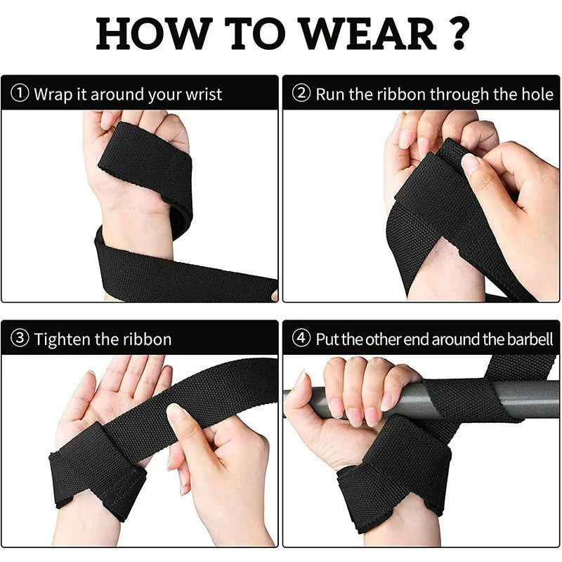 Correas de levantamiento de pesas ajustables – Bandas de soporte antideslizantes para levantamiento en gimnasio para entrenamiento de fuerza, rutinas de fitness y mejor agarre