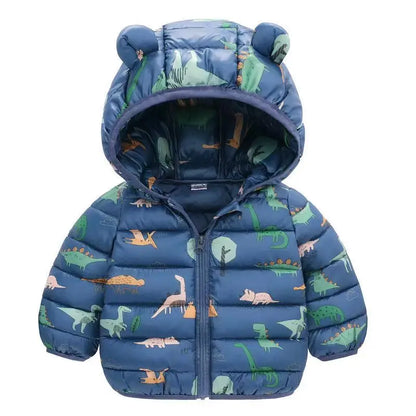 Kids’ Cartoon Hooded Winter Coat – Warm Cotton-Padded Jacket for Baby Boys & Girls, Toddler Outerwear for Ages 0–5 Years