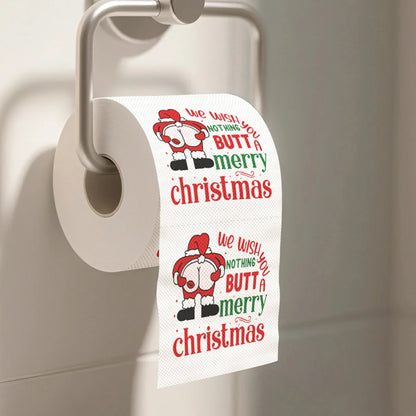 Happy 2026 Christmas Toilet Paper Roll – Festive Xmas Tissue Paper Napkin for New Year Party, Kitchen & Home Decoration