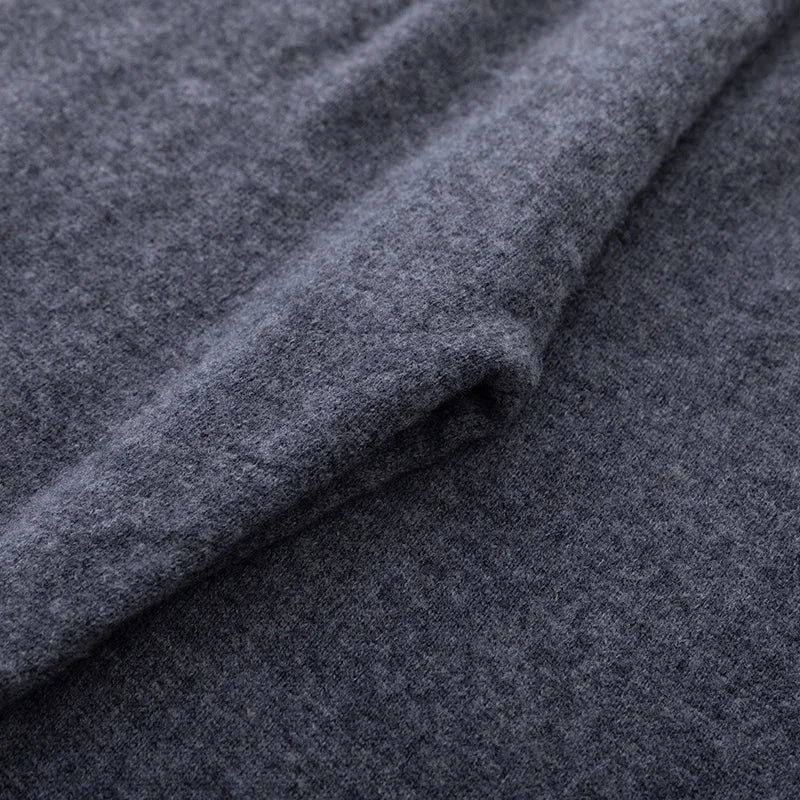 Pantalones de cachemir 100 % pura lana para mujer, de punto, sueltos, de cintura alta, con puños, para otoño e invierno, de corte recto y ajustado