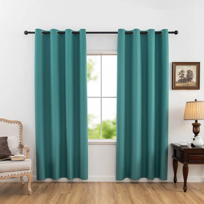 100% Blackout Grommet Curtain Panel – Total Privacy Window Drapes for Bedroom & Living Room