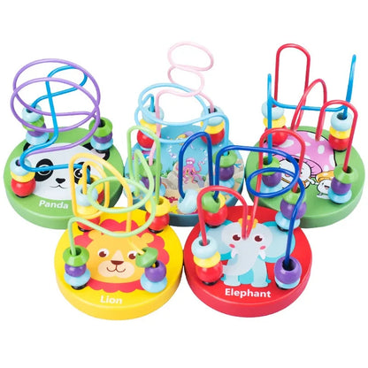 Jouet Montessori en bois de montagnes russes – Labyrinthe de perles pour bébé, boulier d'apprentissage des mathématiques pour les tout-petits de 1 à 3 ans, cadeau de développement éducatif précoce