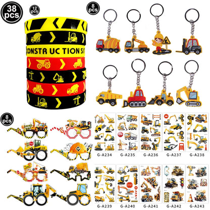 Construction Truck Slap Bracelets – Kids' Engineering-Themed Wristbands for Construction-Themed Birthday Parties, Party Favors & Goodie Bag Fillers