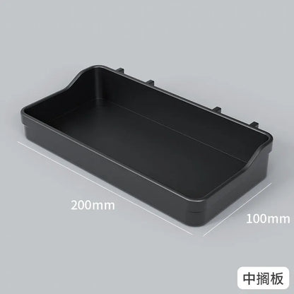 Organizador de pared de tablero perforado sin taladros – Panel de almacenamiento modular con estantes y accesorios para cocina, baño y sala de juegos