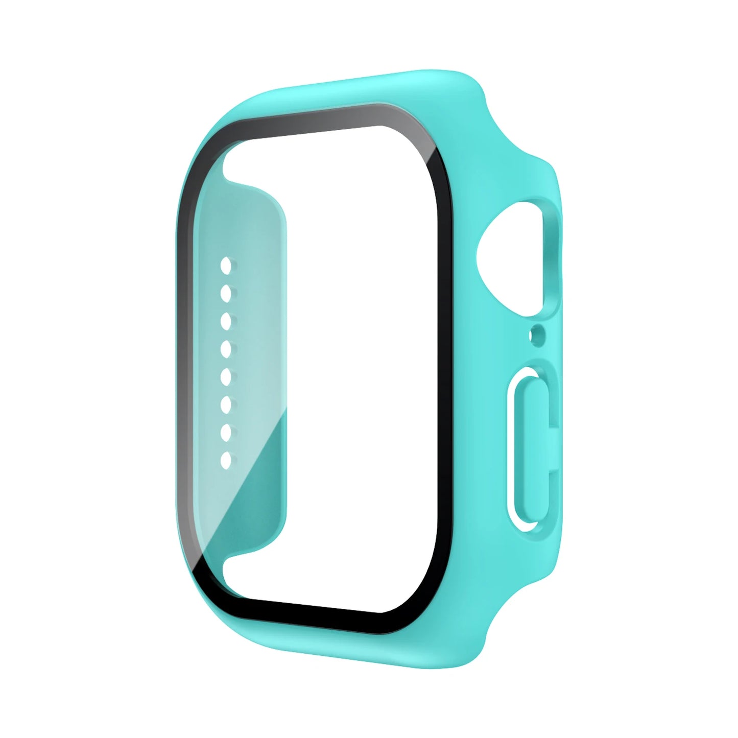 Funda con protector de pantalla de cristal templado para Apple Watch Series 10, 9, 8, 7, 6, SE y 5 (38 mm-46 mm) – Cubierta protectora completa 2 en 1
