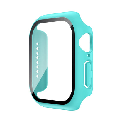 Funda con protector de pantalla de cristal templado para Apple Watch Series 10, 9, 8, 7, 6, SE y 5 (38 mm-46 mm) – Cubierta protectora completa 2 en 1