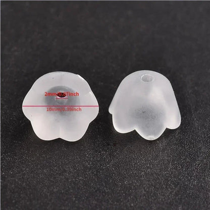 50 à 200 perles de fleurs en acrylique transparent – Perles tulipe et muguet pour la fabrication de bijoux, bracelets, colliers et projets d'artisanat