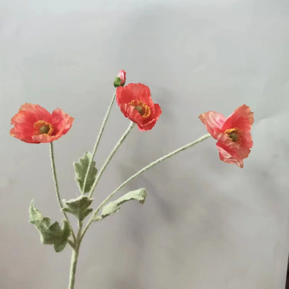 Artificial Poppy Flowers – Realistic Silk Faux Long Stem Flowers for Home Décor, Garden, Wedding Bridal Bouquets, Party Decoration & DIY Floral Arrangements