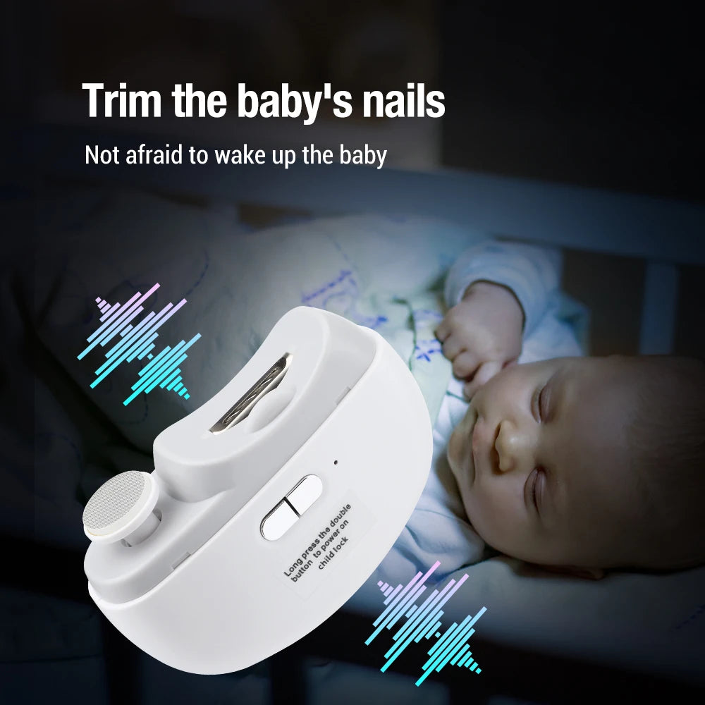 Electric Nail Clipper Trimmer – Rechargeable Baby & Adult Nail Cutter with LED Light, Grinder & Polisher
