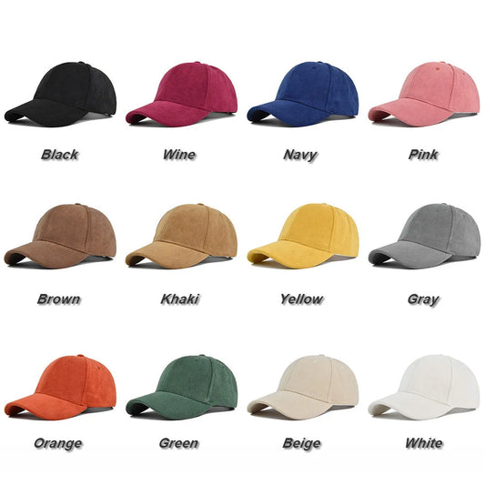 Gorra de Béisbol Retro de Gamuza Sólida – Gorra Snapback Ajustable de Hip Hop para Hombres y Mujeres, Gorra con Visera de Piel Sintética Estilo Urbano para Primavera y Otoño